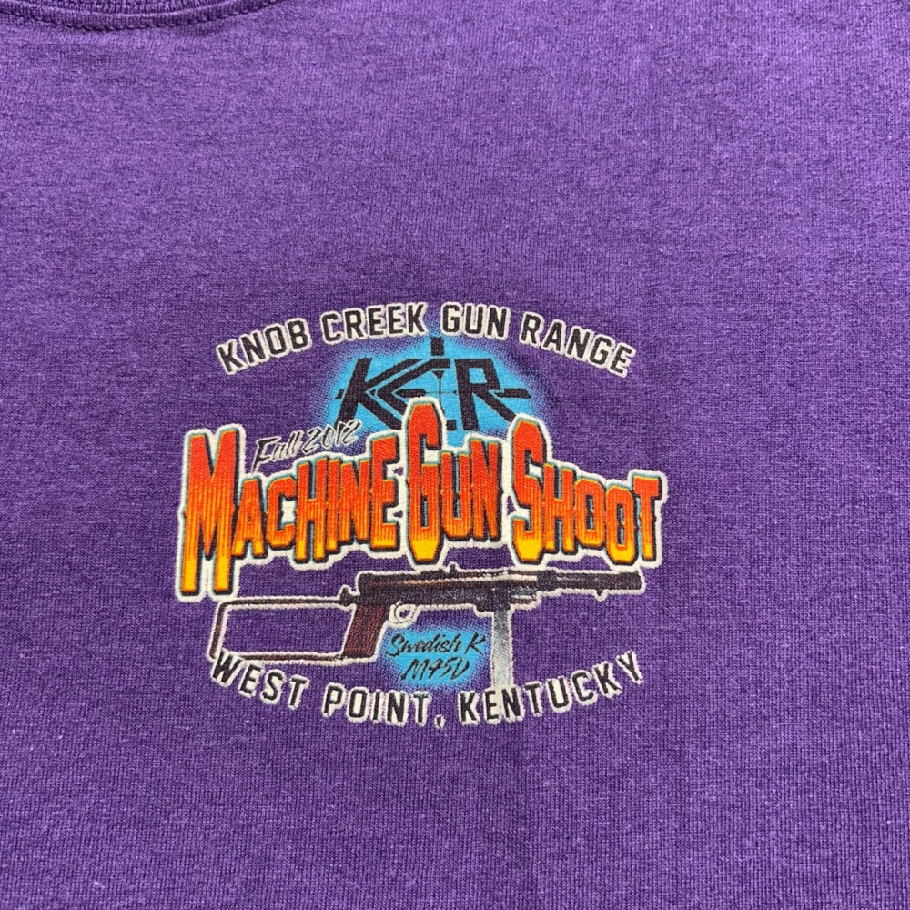 Jerzees Knob Creek Machine Gun Shoot 2012 T-Shirt Purple XL Swedish K M45D - Picture 4 of 7